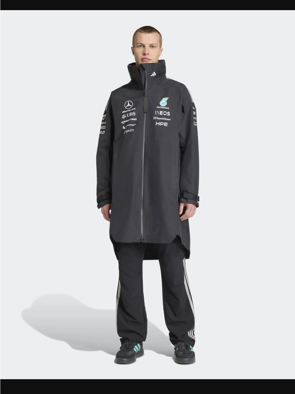 adidas x Mercedes AMG Mens Team Rain Parka Black